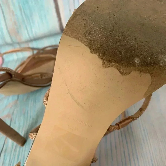 Steve Madden rose gold rhinestone strappy stiletto sandals - Picture 10 of 11